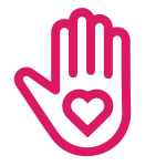 Hand with heart on palm icon