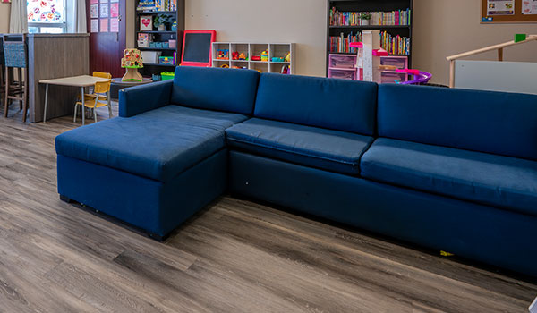 Couch in play area