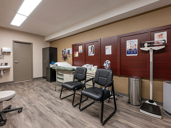 Medical room at women's shelter